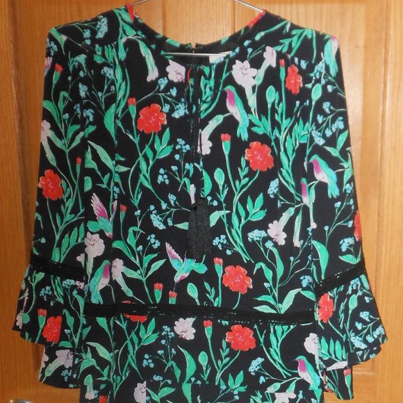 EUC!!!  Gorgeous Kate Spade Jardin Hummingbird Romper - Picture 2 of 7